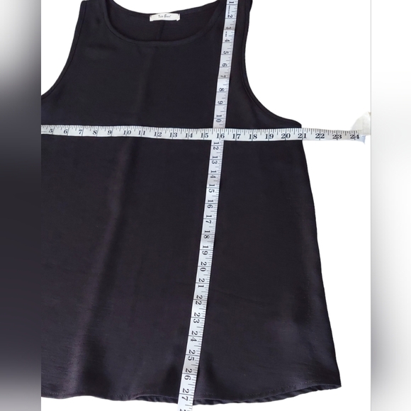 Linen Tank Top Womens Large Black New Round Neck Sleeveless, Tres Bien - Picture 6 of 11